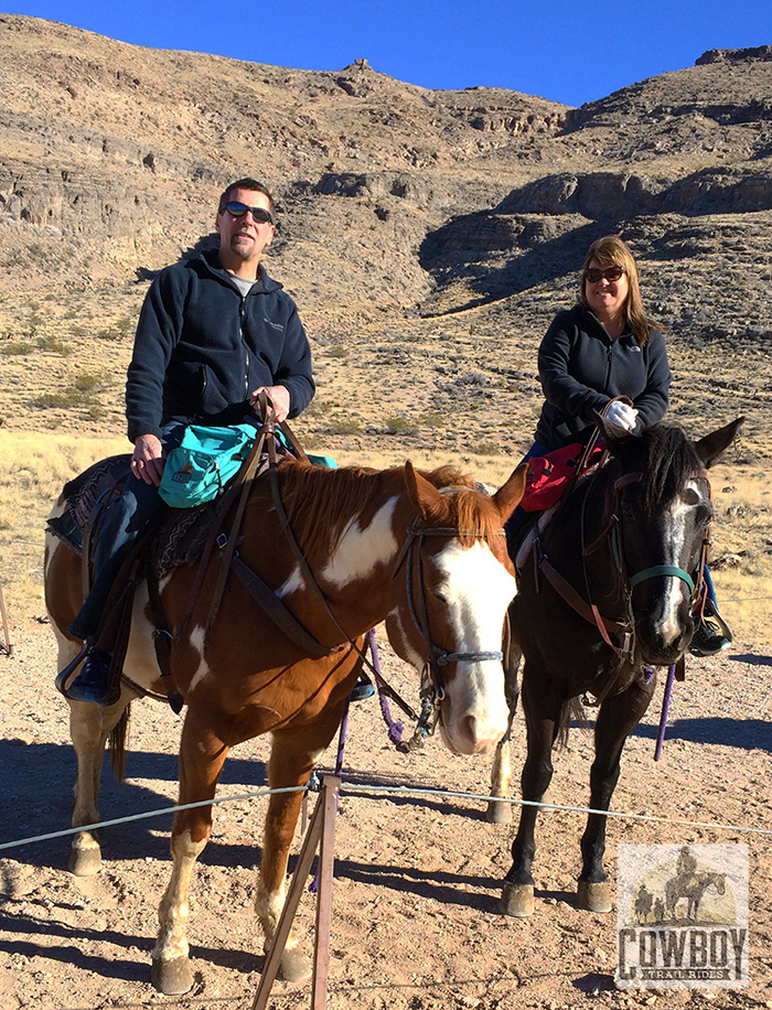 A photo of Catherine Demchak while Horseback Riding in Las Vegas at Cowboy Trail Rides in Red Rock Canyon